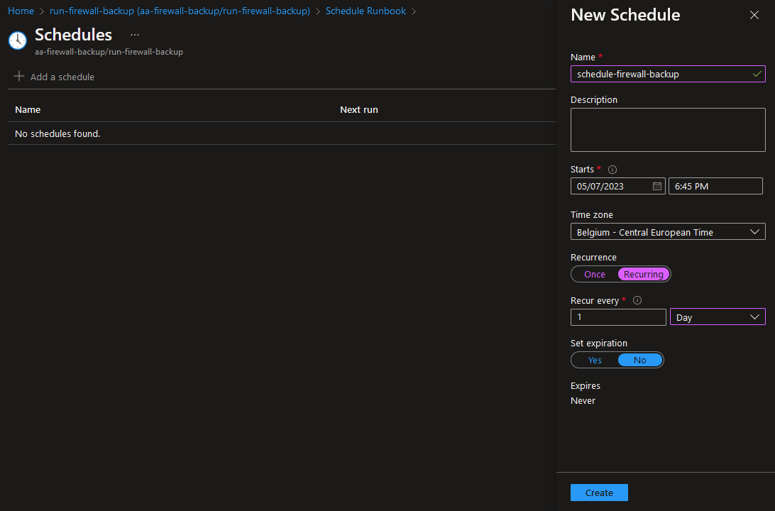 Configure backup for Azure Firewall